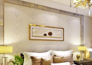 Wholesale Yellow Removable Floral Wall Covering , Washable Vinyl Wallpaper For Living Room from china suppliers