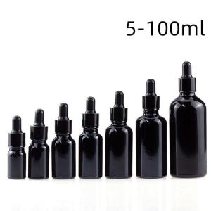 Wholesale Ultralight Black Essential Oil Bottles , Reusable 15ml Black Dropper Bottle from china suppliers