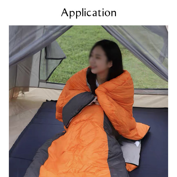 1 Person Camping Sleeping Bags Orange Rectangular Backpacking Sleeping Bag