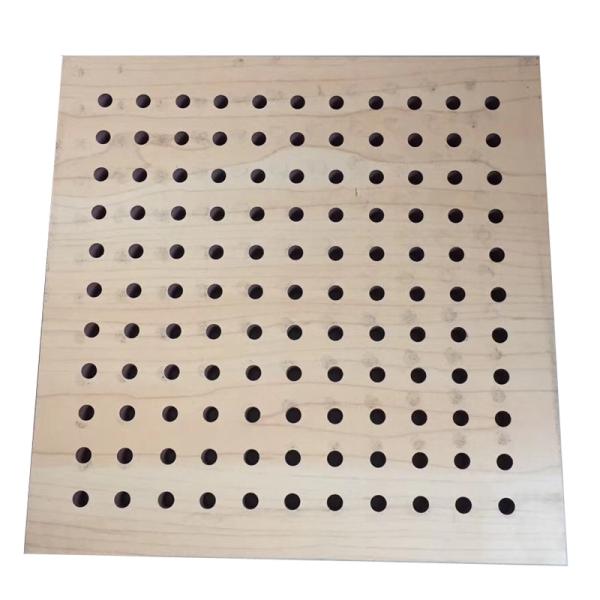 Moisture proof Convention Hall Perforated Wood Acoustic Panels Noise Reduce