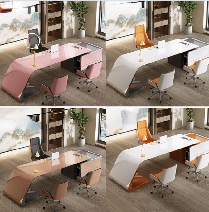 Executive Office Desk Table MDF Baking Varnish Office Furniture for Executives