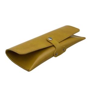 Wholesale Yellow Pu Handmade 185*75*38mm Leather Glasses Case from china suppliers