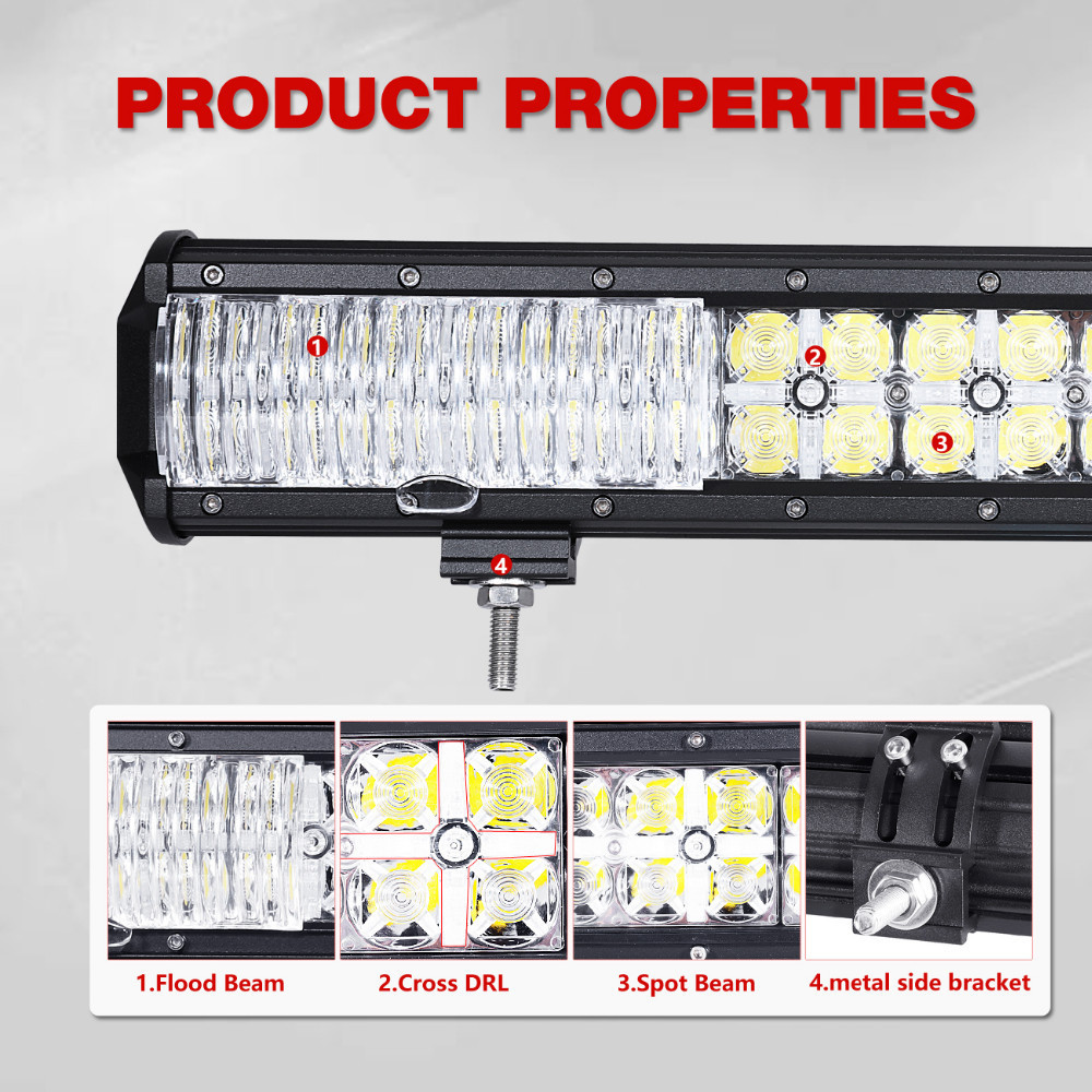 Super Bright Row 3W Cree Off Road Led Light Bar 7D Reflector With Dayrunning Light IP68 Waterproof