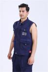 Outdoor YKK Zip Mens Work Uniforms 245g Work Vest Jacket With Flaps