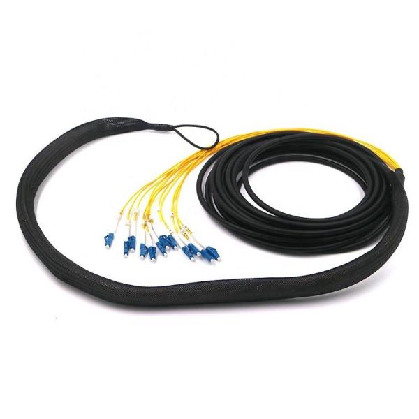 Outdoor Pre Terminated Multi Fiber Cables 12 Core LC/UPC To LC/UPC With Pulling Eyes