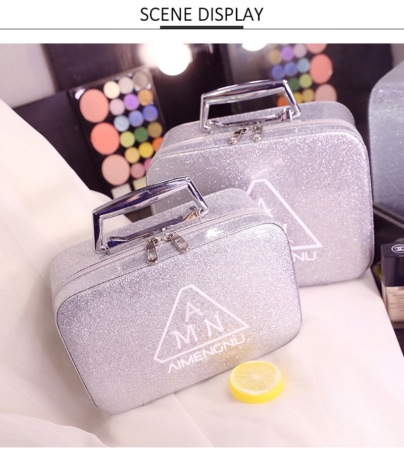 Fashion Large Capacity Women PU Leather Makeup Case