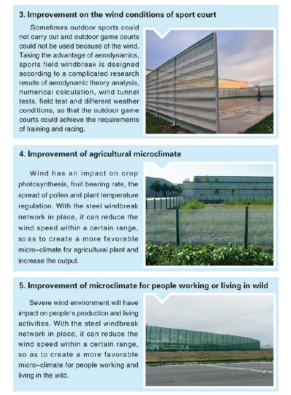 Sf-Sy2006 Anti UV Outdoor Powder Coated Wind Barrier Steel Fence