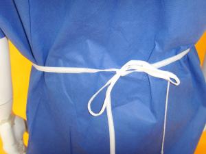 Wholesale Comfortable Non Woven Surgical Gown Flat Round Neck Style SMS PP Material from china suppliers