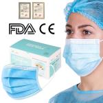 Three Layer Folding Disposable Face Mask Hidden Nose Clip Smooth Lightweight