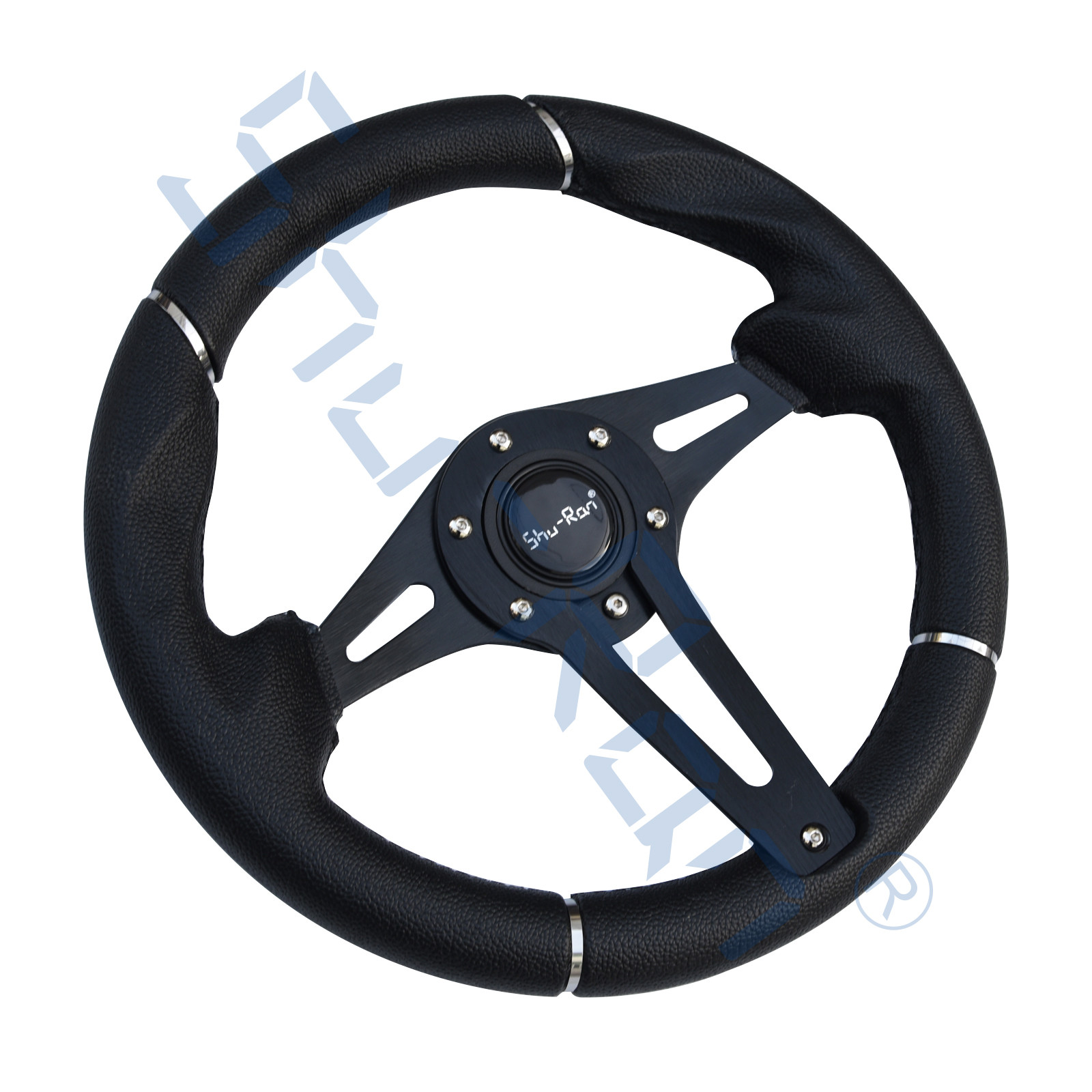 Golf Cart Challenger Black Grip/Black Spokes Steering Wheel For Club Car, EZGO, And Yamaha