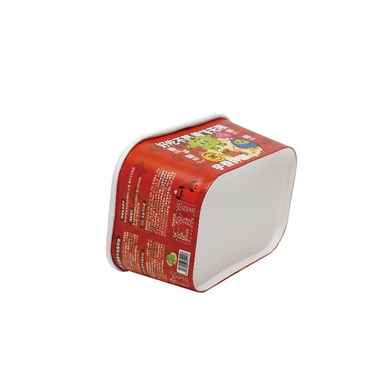 Biodegradable Rectangle Takeaway Bowl Double Wall Kraft Paper Square Salad Bowl With Lid