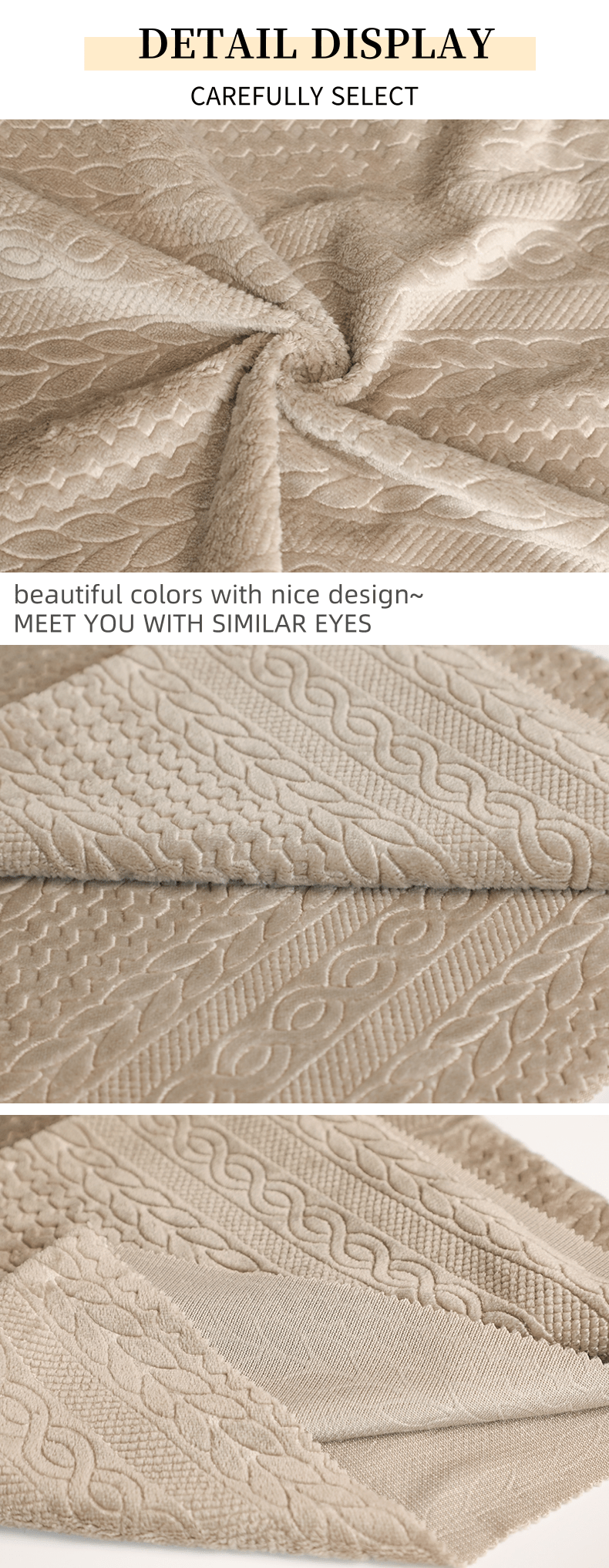 Embossed Flannel Fleece Fabric Single Side 100% Polyester