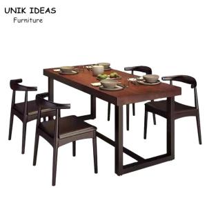 Wholesale 180cm 120cm Wooden Dining Room Table And Chairs 4 Seater Hamburg Coffee Shop from china suppliers
