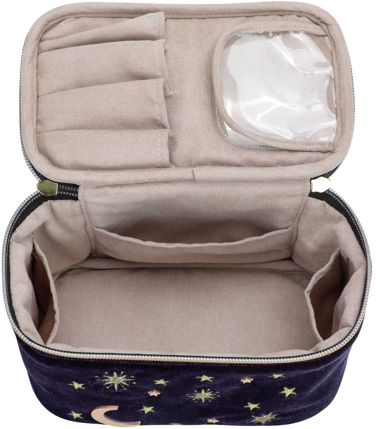 Durable and Exquisite Handy Makeup Bag Navy Blue Sky Goose-down Convenient shock protection Makeup Bag