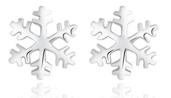 Silver snowflake earrings Korean version of the classic love winter girlfriend