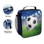 3D Football Kids Insulated Lunch Bag With Shoulder Strap