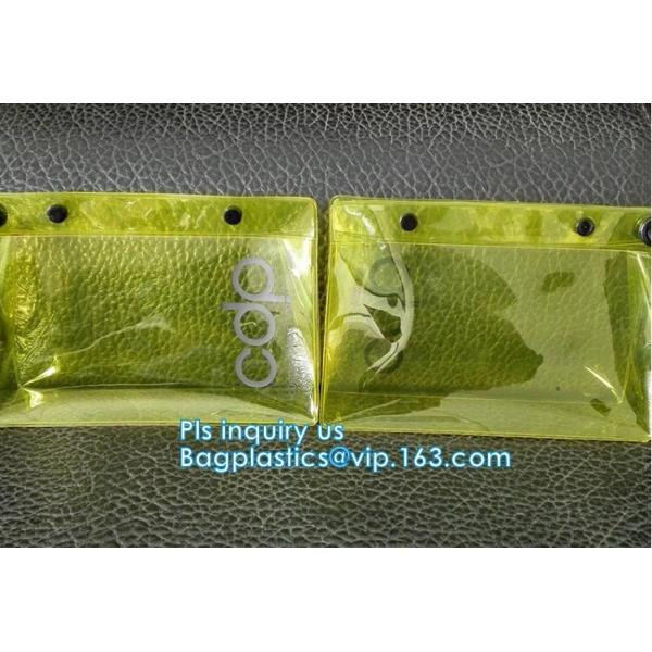OEM Custom PVC Loop Handle Image Printed Plastic Shopping Bag, Sewing non-woven handle pvc clear packaging bag, statione
