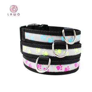 Wholesale C903 Factory Supply Wholesale Waterproof Custom Nylon Webbing Logo Printed Flashing Led Dog Collar for Pet Safety from china suppliers