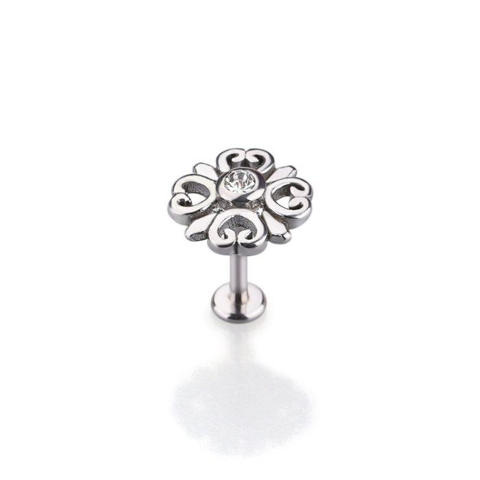 High Quality Piercing Jewelry Flower Fashion Lip Ring Labret Lip Ring