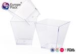 Square Disposable Plastic Dessert Cup Transparent 7 Oz Eco Friendly