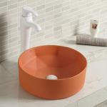 Smooth Counter Top Bathroom Sink Low Water Splashing Red Wash Basin