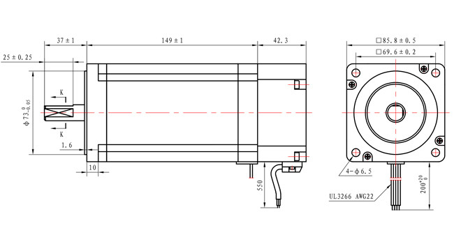 NEMA 34 Stepping Motor With Broke 10.6N.m 8 Wire For Textile Machinery
