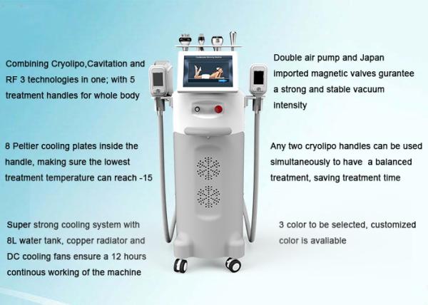 Non-invasive 5 handles Cryolipolysis slimming beauty machine for whole body