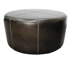 Wholesale American style round Bedroom leather upholstery wheel ottoman from china suppliers