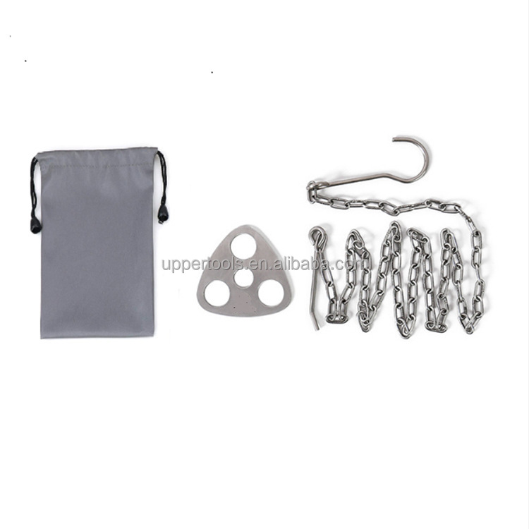Stainless Steel Picnic Tripod Convenient and Adjustable for Outdoor Campfire Barbecue
