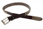 10mm Bronze Studs Mens Leather Studded Belt With Dark Nickel Color Buckle