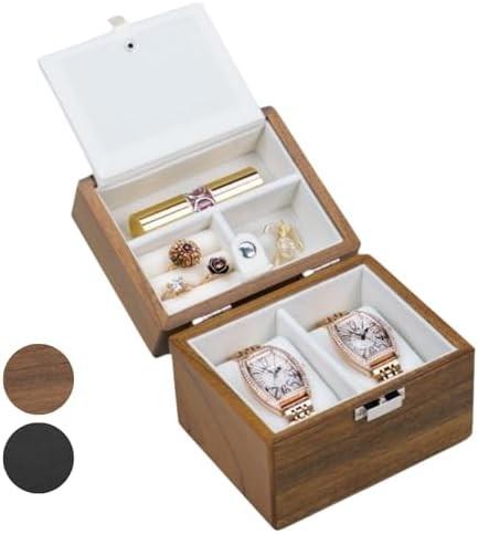 Watch Box, Watch Travel Case For Men, Wood Watch And Jewelry Holder Organizer
