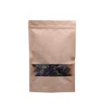 kraft bag zipper Transparent windowed kraft standing bag kraft food pouch