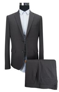 Wholesale Single Breasted Mens 2 Piece Suit Slim Fit Business Tuxedo Dark Grey from china suppliers