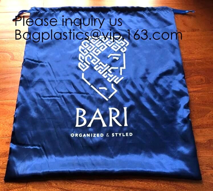 Customized Satin Lingerie Sock Packaging Bag,Colorful Satin Bag For Hair Packaging,Green Pink Rose Gold Satin Drawstring