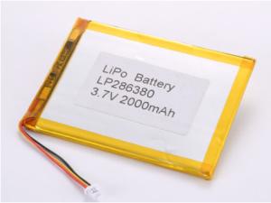 Wholesale LP286380 3.7V 2000MAH Li Ion Battery Manufacturers Overcharge Protection and Chargeable for Demanding Environments from china suppliers