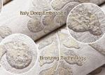0.53*10M Vinyl Embossed Floral Pattern Wallpaper , Rustic Country Wallpaper