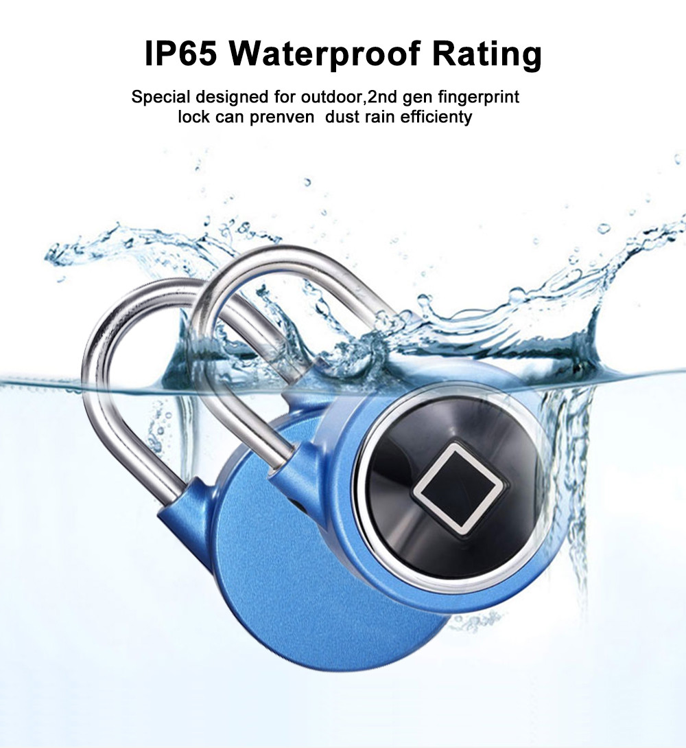 Outdoors Waterproof Fingerprint Bluetooth Security Luggage Padlock