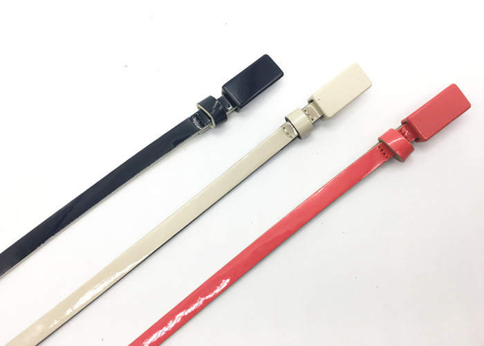 Plate Buckle Skinny Narrow 1.0CM Ladies Fashion Leather Belts