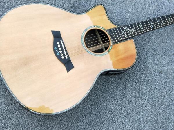 Left handed Cutaway 916 Acoustic guitar,Solid spruce top,Factory Ebony Fretboard