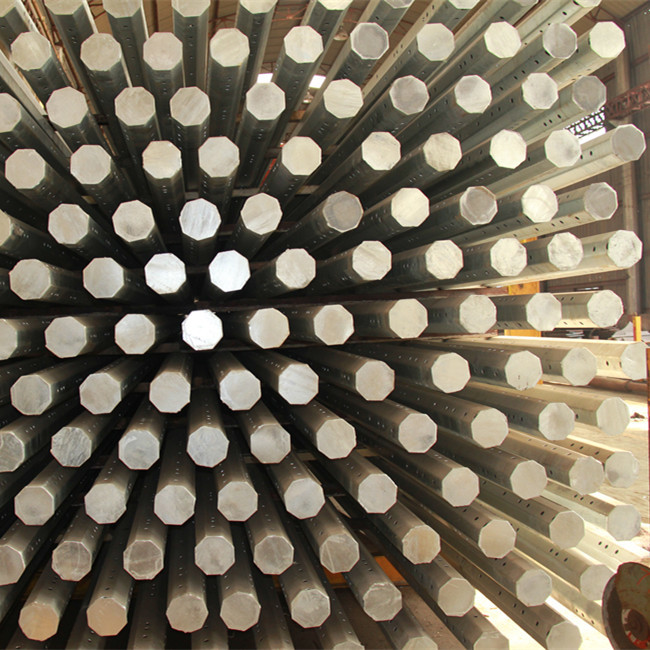 2.75*127*248*10670mm Gr,345 Mpa HDG Steel Power Pole Monopoles With AWS D1.1