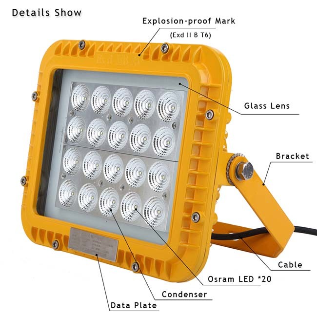 Waterproof 100W Explosion Proof Led High Bay Lighting 14400 Lm Osram LED