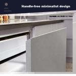 Yellow Stainless Steel Kitchen Cabinet Waterproof Flat Edge Free Design