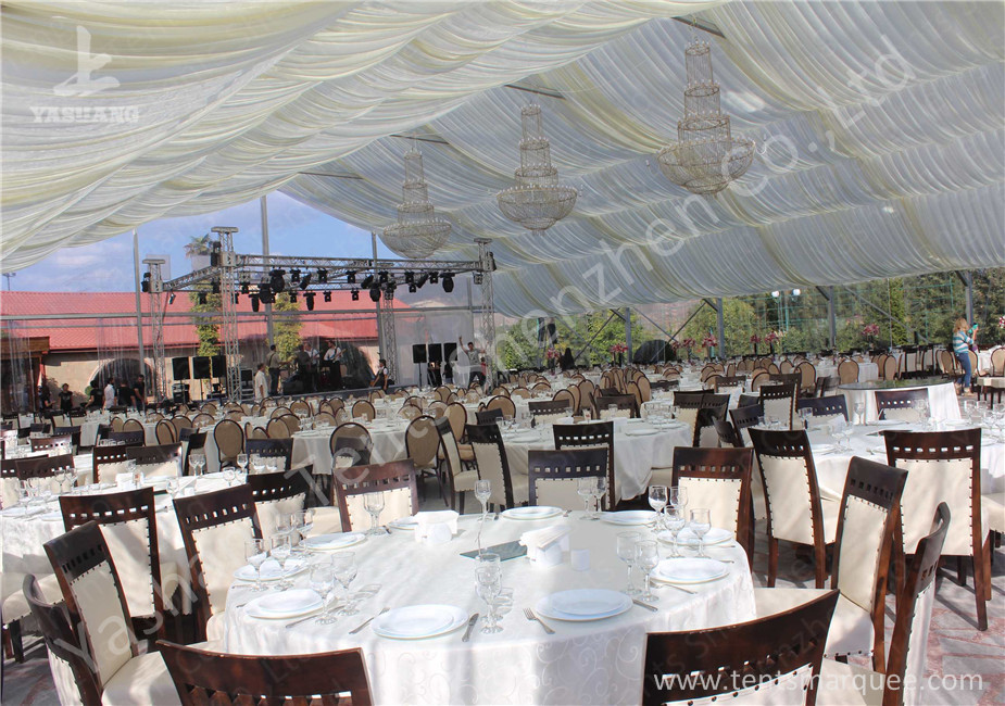 Clear Top / Wall PVC Fabric Cover Outdoor Luxury Wedding Tents With White Linings
