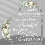 Heart Shaped Acrylic Sign Display for Wedding Gift Happy Anniversary Present