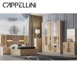 Turkish High Glossy Bedroom Sets Furniture MDF Wood King Size Storage Bed