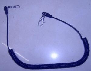 Wholesale 3meter lobster clasp hook blue flexible fishing safety line coiled lanyard fishing tools from china suppliers