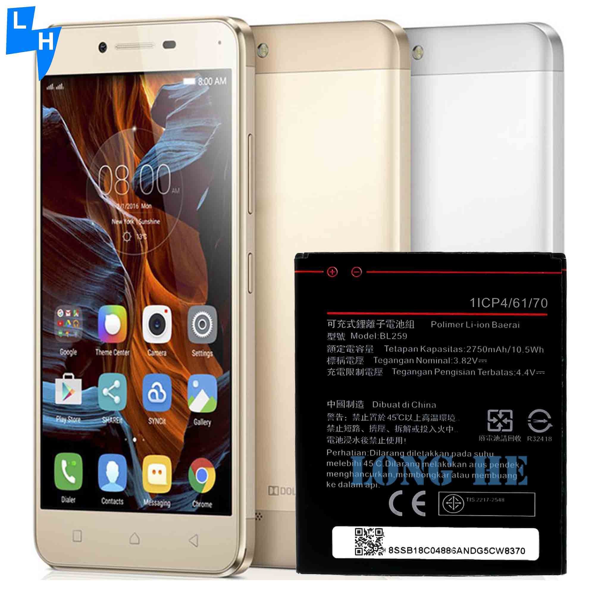 Dual IC Protection 2750mAh BL259 Battery for Lenovo Lemon 3 3S K32C30 K32c36 Vibe K5
