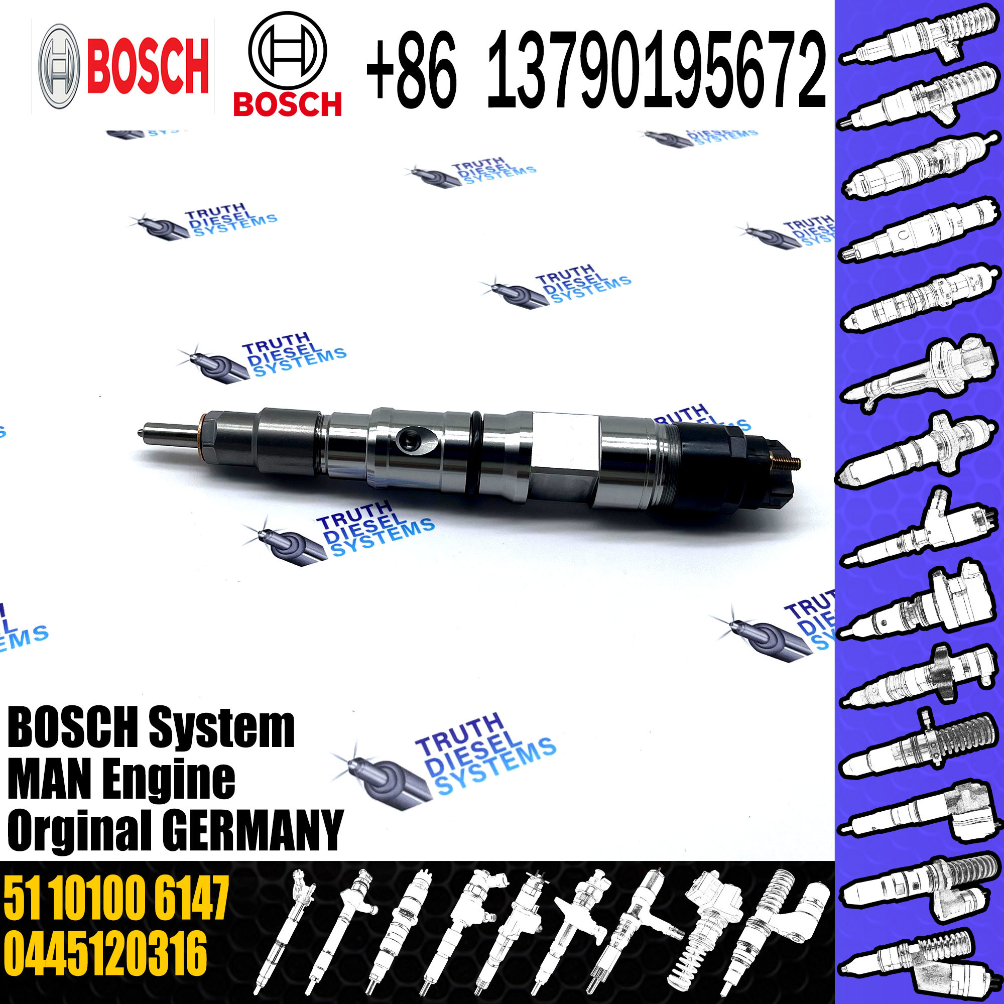 Diesel Common Rail Injector 0445120316 0445120317 0445120315 51101006147 FOR BOSCH