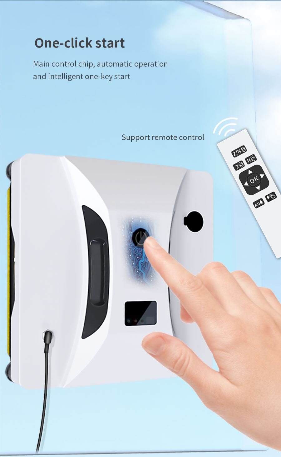 40ML Glass Vacuum Cleaner 110V - 240V Automatic Window Cleaner Robot