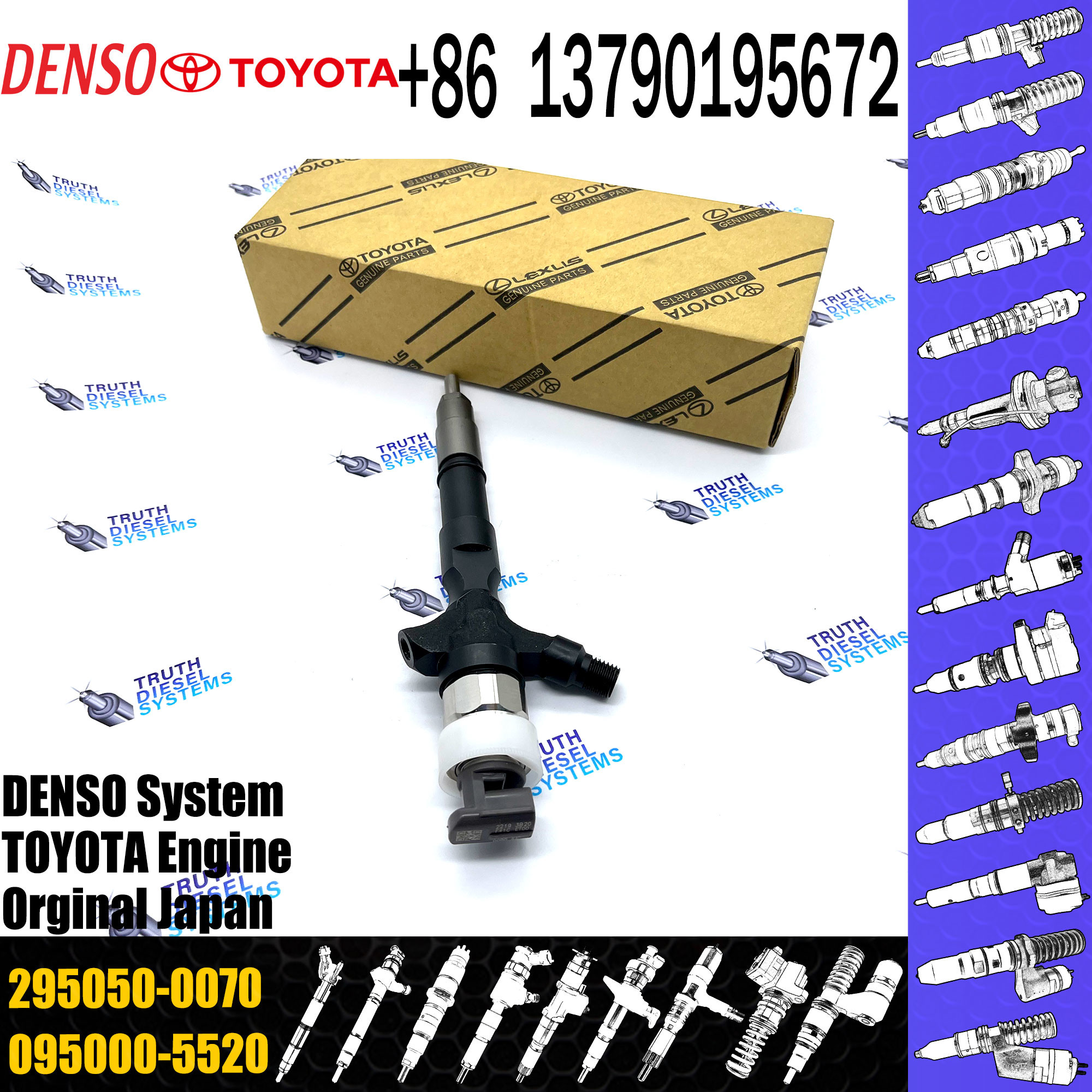 Diesel Common Rail Injector 23670-30380 2367030380 2950500070 295050-0070